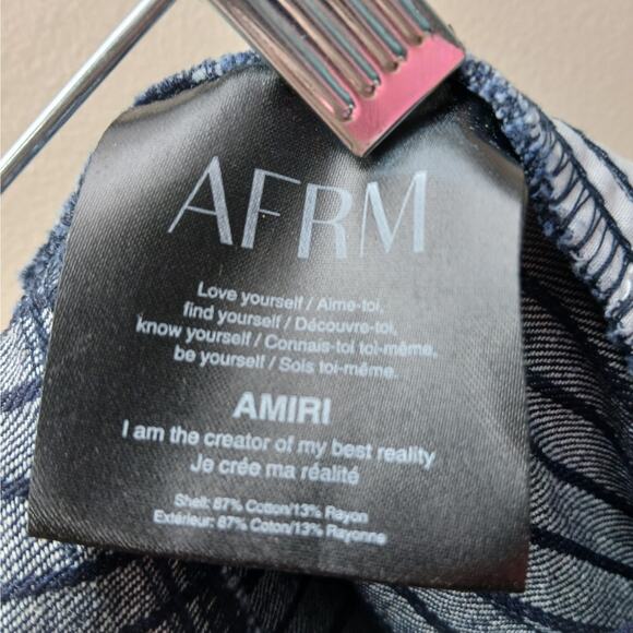 AFRM The Amiri Maxi Pencil with High Back Slit Skirt Dark Wash Blue Size 25 NWT - Picture 8 of 13